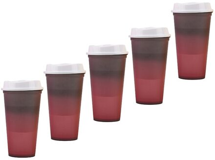 1Pcs Creatieve Kleur Veranderende Cup Portable16floz Koffie Kop Beker Tumbler Thermische Activering Met Cup Kleur Veranderen 473Ml licht grijs