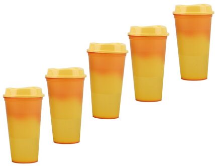 1Pcs Creatieve Kleur Veranderende Cup Portable16floz Koffie Kop Beker Tumbler Thermische Activering Met Cup Kleur Veranderen 473Ml Rood