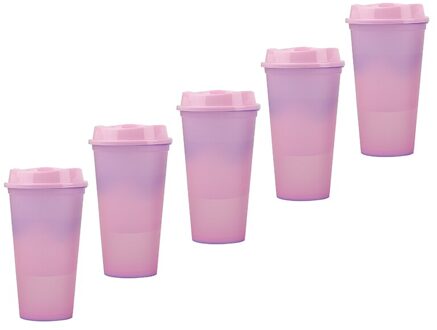 1Pcs Creatieve Kleur Veranderende Cup Portable16floz Koffie Kop Beker Tumbler Thermische Activering Met Cup Kleur Veranderen 473Ml wit