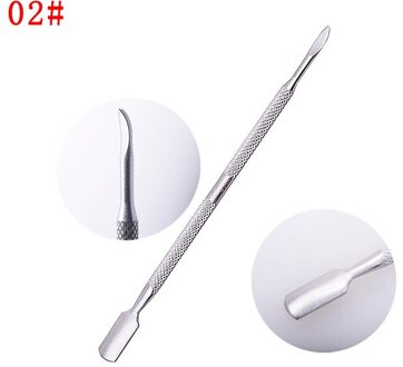 1Pcs Cuticle Pushers Double Head Rvs Nail Cuticle Pushers Remover Dode Huid Pusher Cleaner Manicure Nail Art Gereedschap 02