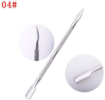 1Pcs Cuticle Pushers Double Head Rvs Nail Cuticle Pushers Remover Dode Huid Pusher Cleaner Manicure Nail Art Gereedschap 04