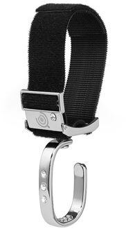 1Pcs Diamant Kinderwagen Haak Hanger 360 Graden Rotatie Kind Baby Winkelwagen Moeder En Baby Tas Fiets Haak zilver 12x4cm