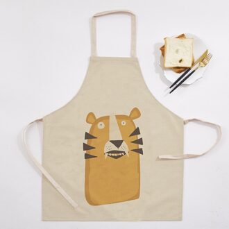 1Pcs Dier Patroon Katoen Schort Volwassen Slabbetjes Thuis Koken Bakken Koffie Winkel Schoonmaken Schorten Keuken Schoonmaken Accessoires