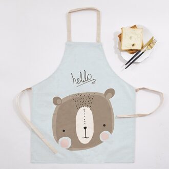 1Pcs Dier Patroon Katoen Schort Volwassen Slabbetjes Thuis Koken Bakken Koffie Winkel Schoonmaken Schorten Keuken Schoonmaken Accessoires