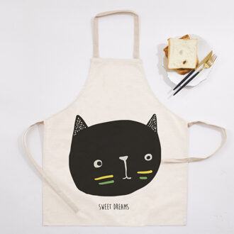 1Pcs Dier Patroon Katoen Schort Volwassen Slabbetjes Thuis Koken Bakken Koffie Winkel Schoonmaken Schorten Keuken Schoonmaken Accessoires