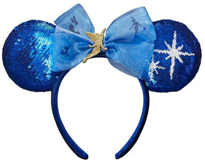 1PCS Disney Hair band Blue Sequin Cake Blue Fairy Bow Mickey Ears Headband COSTUME Cosplay Plush Adult/Kids Party Gift
