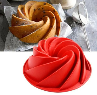 1Pcs DIY Homemade Baking Mould Silicone Spiral Cyclone Cake Mould 3D Bread Pastry Hollow Spiral Cake Mould Kitchen Bakeware