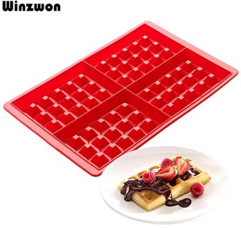1Pcs Diy Siliconen Wafel Maker Mold 4 Grids Anti-aanbak Muffin Cake Cookie Chocolade Mould Bakvormen Set Keuken Bakken Tools