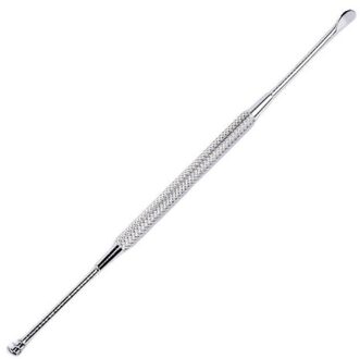 1Pcs Double-Ended Ear Wax Remover Rvs Spiraal Oor Pick Schoonmaken Lepel Oor Schoonmaken Gereedschap