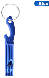 1PCS Draagbare 4 in 1 Flesopener Mooie Fluitje Sleutelhanger Ketting Sleutelhanger Sleutelhanger Metalen Beer Bar Tool blauw