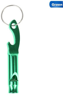 1PCS Draagbare 4 in 1 Flesopener Mooie Fluitje Sleutelhanger Ketting Sleutelhanger Sleutelhanger Metalen Beer Bar Tool groen