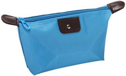 1Pcs Draagbare Cosmetische Bag Multi-Functionele Waterdichte Wassen Pouch Grote Capaciteit Travel Organizer Vrouwen Rits Make-Up Tas meer blauw