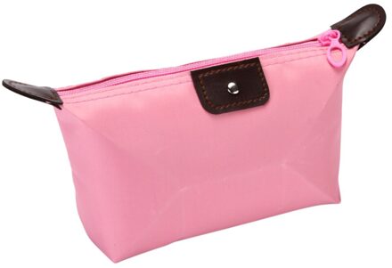 1Pcs Draagbare Cosmetische Bag Multi-Functionele Waterdichte Wassen Pouch Grote Capaciteit Travel Organizer Vrouwen Rits Make-Up Tas roze
