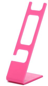 1Pcs Draagbare Plastic Stand Rack Algemene Showcase Plank Draagbare Horloge Opbergdoos Case Sieraden Display Stand Roze