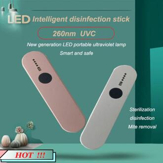 1Pcs Draagbare Uv Sterilisator Licht Uvc Desinfectie Lamp 260nm Led Verlichting Lampara Handheld Ultraviolet Sterilisator Licht Werk roze