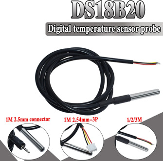 1PCS DS1820 Stainless steel package Waterproof DS18b20 temperature probe temperature sensor 18B20 For Arduino