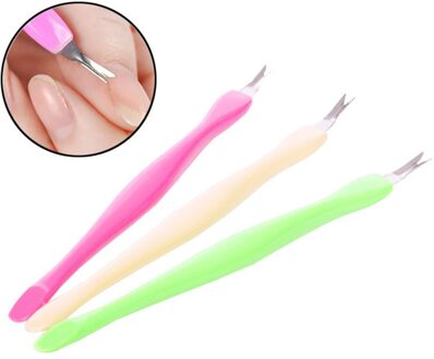 1Pcs Dual-End Rvs Nail Cuticle Pusher Manicure Remover Trimmer Gel Polish Roeren Tool Nail Art Supplies 7 Soorten 8(willekeurig kleur)