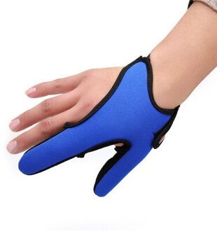 1Pcs Duiken Doek Vissen Handschoenen Half Protector Anti-Slip Anti-Cut Twee Vinger Staaf Slijtage Vis Vangen vingerloze Outdoor Accessoire Blauw