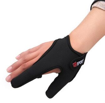 1Pcs Duiken Doek Vissen Handschoenen Half Protector Anti-Slip Anti-Cut Twee Vinger Staaf Slijtage Vis Vangen vingerloze Outdoor Accessoire zwart