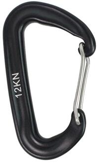 1Pcs Duurzaam 12KN D Karabijnhaak Klimmen Opknoping Hangmat Veiligheid Gesp Bergbeklimmen Haak Karabijnhaak Alumin Klimmen Apparatuur zwart
