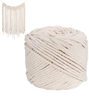 1Pcs Duurzaam 4Mm X 100 Meter Natuurlijke Beige Wit Macrame Katoen Twisted Cord Touw Diy Thuis Textiel Accessoires craft