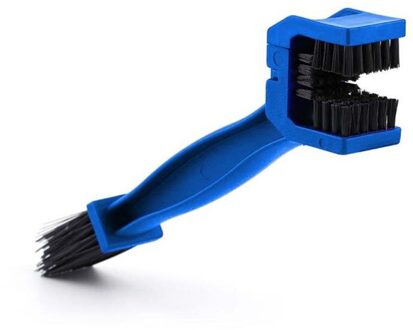 1Pcs Duurzaam Motorfiets Velg Zorg Tire Cleaning Fiets Gear Chain Onderhoud Schoon Vuil Double-Ended Brush Bike Cleaning tool blauw