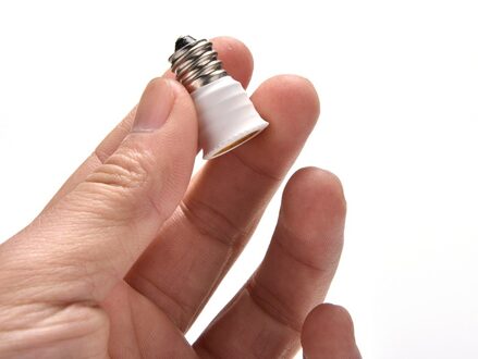 1Pcs E12 Om E14 Lamp Lamp Houder Adapter Socket Converter Wit Licht Base Kandelaar Lamp Houder Converter