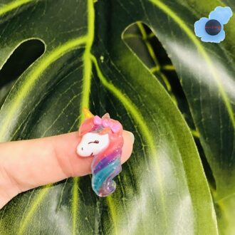 1Pcs Eenhoorn Mijn Little Horse Bling Tuin Schoen Accessoires Decorationsfor Croc Charms Schoenen Fit Gaten Armband Kids Meisje donker khaki Doek Kleur