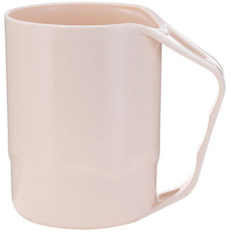 1pcs Effen Kleur Borstelen Cup Huishouden Paar Plastic Mok Tandenborstel Wassen Cup met Handvat Opslag Cup Borstel Houder In badkamer abrikoos