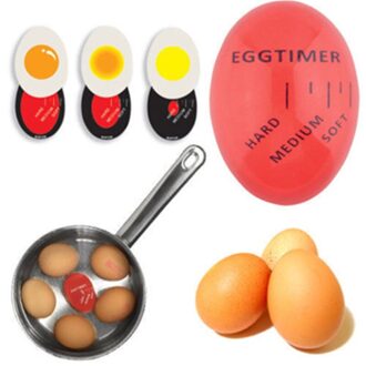 1pcs Ei Perfecte Kleur Veranderende Timer Yummy Zachte Hardgekookte Eieren Koken Keuken Eco-vriendelijke Hars Ei Timer Rood timer gereedschap