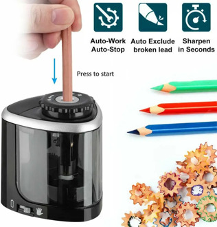 1PCS Electric Auto Pencil Sharpeners School Safe Student Helical Steel Blade Sharpener for Artists Kids Adults Colored Pencils