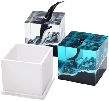 1Pcs Epoxy Walvis Vallen Oceaan Landschap Sieraden Resin Mold Diy Spiegel Decoratie Siliconen Mal Voor Handgemaakte Ambachten Maken Tool