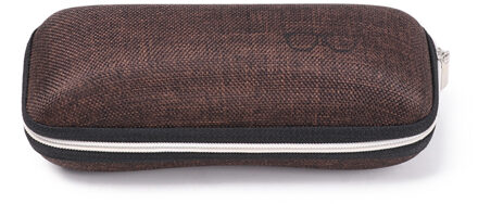 1Pcs EVA Brillen Cases Cover Zonnebril Case Voor Vrouwen Mode Glazen Doos Met Lanyard Rits Lenzenvloeistof Gevallen Harde diep koffie