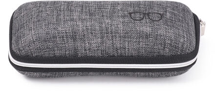 1Pcs EVA Brillen Cases Cover Zonnebril Case Voor Vrouwen Mode Glazen Doos Met Lanyard Rits Lenzenvloeistof Gevallen Harde donker grijs