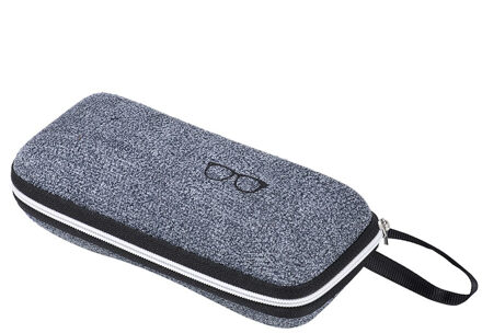 1Pcs EVA Brillen Cases Cover Zonnebril Case Voor Vrouwen Mode Glazen Doos Met Lanyard Rits Lenzenvloeistof Gevallen Harde grijs 1