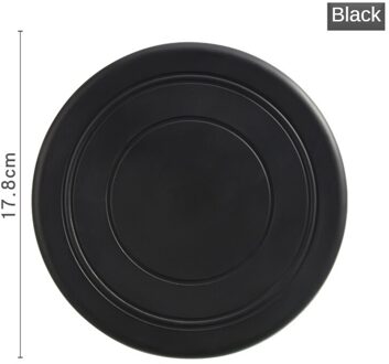 1Pcs Eva Materiaal Siliconen Vliegende Schotel Hond Speelgoed Spel Vliegende Schijven Slip Chew Puppy Training Interactieve Dierbenodigdheden zwart