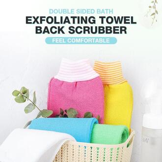 1Pcs Exfoliërende Hennep Handschoen Mitt Mitten Bad Spons Scrubber Verwijderen Dode Huid Diep Schoon & Stimuleren Uw Huid Dubbele side groen 1 stk