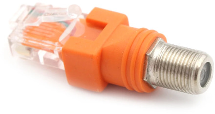 1Pcs F-Type Connector RF Female To RJ45 RJ45 To RF Connector Male Coaxial Barrel Coupler Adapter Coax Adapter