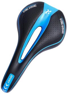 1Pcs Fiets Seat Fietsen Accessoires Schokabsorberende Hollow Kussen Fiets Zadel Skid-Proof Comfort Voorstoel Mat zwart blauw