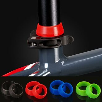 1Pcs Fiets Zadelpen Rubber Ring Stofkap Fietsen Siliconen Waterdichte Mountainbike Zadelpen Beschermende zwart 1stk