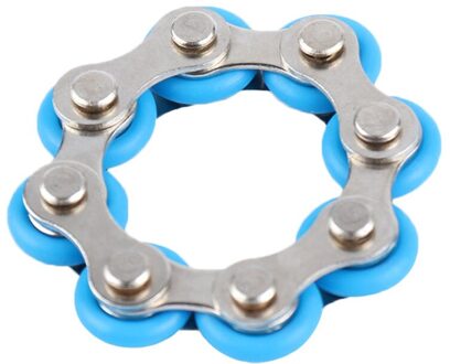 1Pcs Fietsketting Fidget Speelgoed Decompressie Keten Relief Druk Speelgoed Ontluchting Speelgoed Sleutelhanger Stress Relief Speelgoed Voor Volwassen blauw