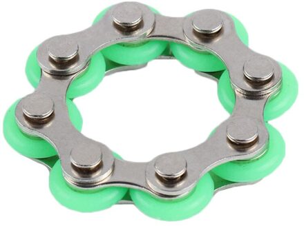 1Pcs Fietsketting Fidget Speelgoed Decompressie Keten Relief Druk Speelgoed Ontluchting Speelgoed Sleutelhanger Stress Relief Speelgoed Voor Volwassen groen