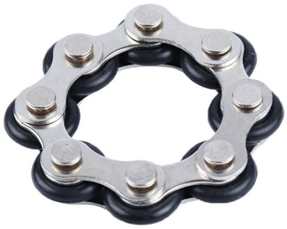 1Pcs Fietsketting Fidget Speelgoed Decompressie Keten Relief Druk Speelgoed Ontluchting Speelgoed Sleutelhanger Stress Relief Speelgoed Voor Volwassen zwart