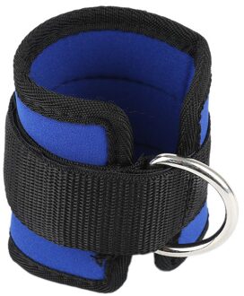 1Pcs Fitness Verstelbare D-Ring Enkelbandjes Riem Voet Ondersteuning Enkel Protector Gym Attachment Been Katrol Sport Voeten guard TSLM1 Blauw