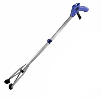 1Pcs Folding Huishoudelijke Vuilnis Picker Legering Trash Grabber Vuilnis Voor G Afval Tool Pick Up Tool Clip Cleaning Tuin bladeren J9H8 Blauw