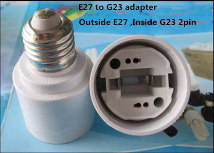 1pcs Free Shipping E27 to G23 Adapter Converter Base holder socket G23 to E27 for LED Light Lamp Bulbs