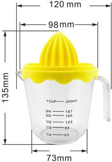 1Pcs Fruit Mixer Machine Handleiding Ps/Pp Keuken Gereedschap Levert Met Schaal Citroen Juicer Blender Draagbare Multi Purpose 2 Kleuren geel