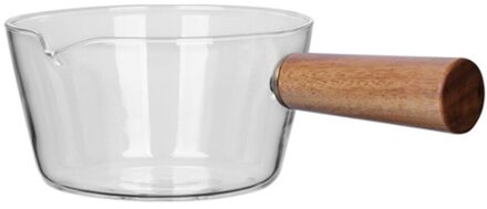 1Pcs Glas Melk Pot Thuis Babyvoeding Speciale Open Fire Met Pot Hete Melk Noodle Pot Transparant Fruit Salade kom Koken Pot 400ML