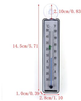 1Pcs Glas Meter Aquarium Fish Tank Glas Water Temperatuur Thermometer Met Mooie Zuignap