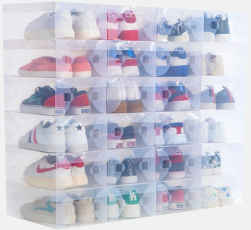 1pcs Good Quality Clear Plastic Storage Boxes Transparent Large Size Organizer Foldable Shoes Case Holder Home Useful Tools